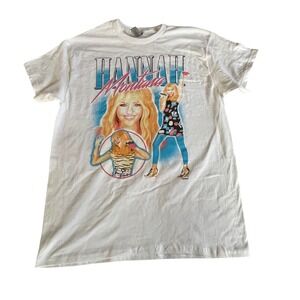 Gildan Hannah Montana Disney Graphic T-Shirt White Mens Medium Y2K Miley Cyrus